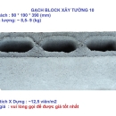 Gạch block xây tường 100  kích thước 90 x 190 x 390