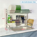 KỆ INOX ĐỰNG CHÉN BÁT 1 TẦNG Dài 65cm